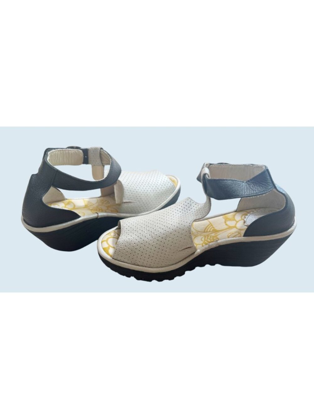 FLY LONDON Lemo Ankle Strap Platform Wedge Sandal Size - Picture 5 of 7